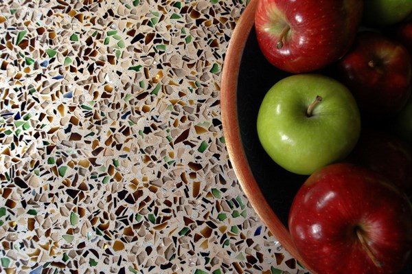 glass aggregates countertop recyclable materials
