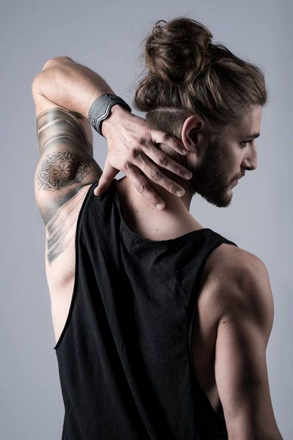 long hairstyles for men with knots and buns