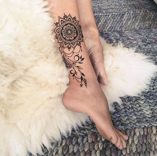 mandala tattoo design ideas for ankles