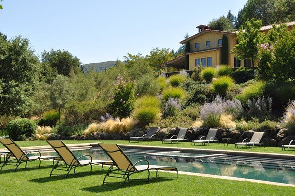 mediterranean landscape hill landscaping ideas garden swimming pool