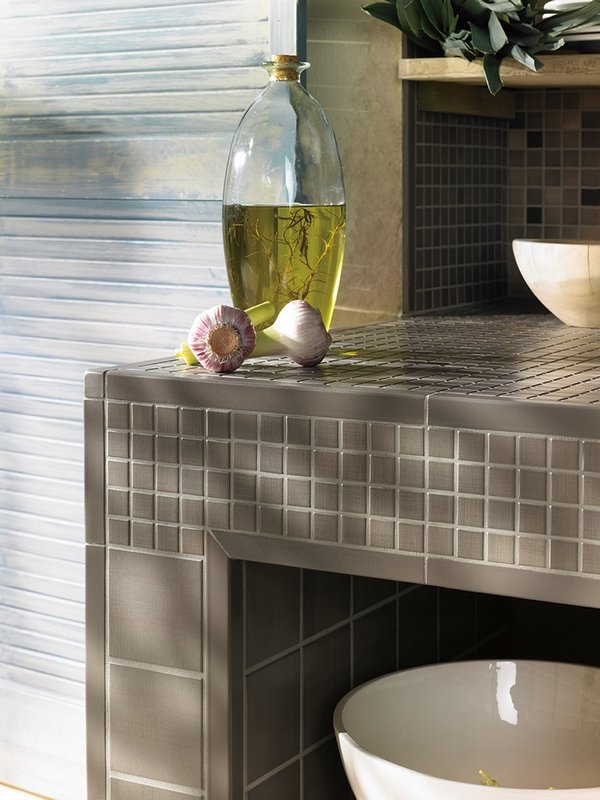 modern gray mosaic tiles for kitchen
