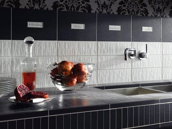 Awesome Ceramic Tile Countertops In Unique Kitchen Interiors