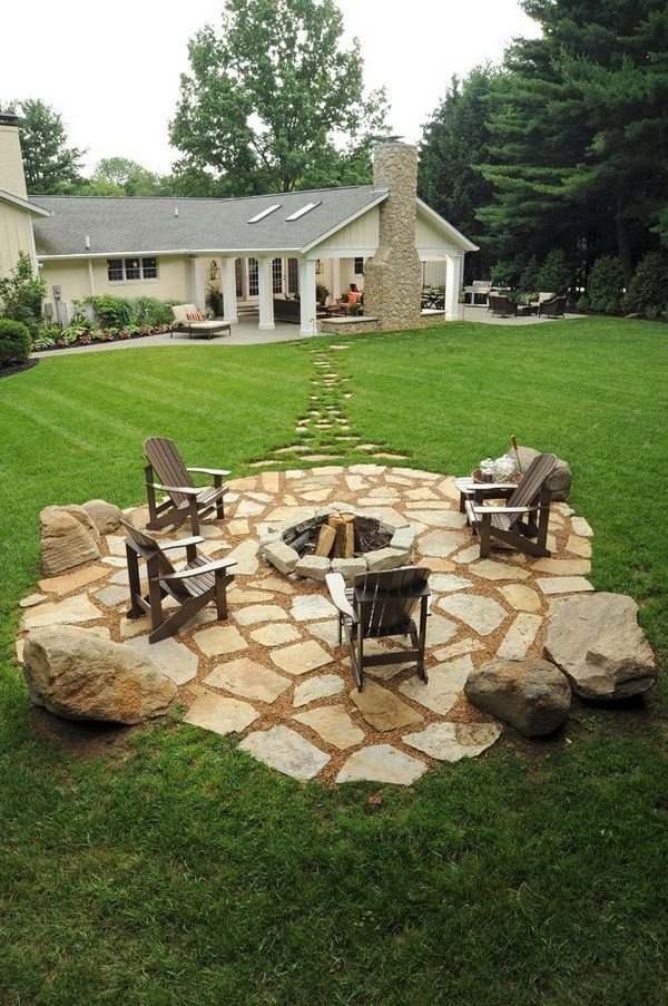 natural stone pavers landscape design ideas firepit outdoor furniture