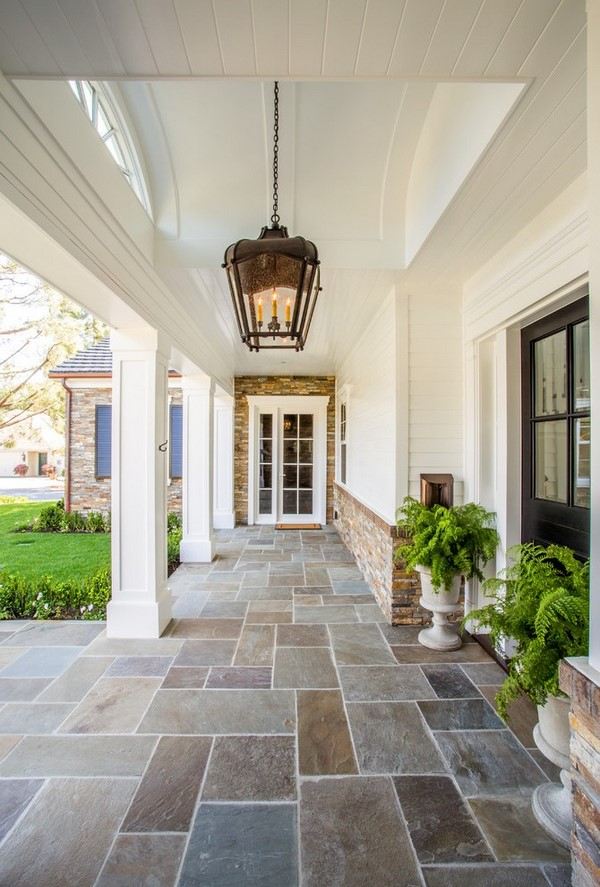 stone pavers porch flooring ideas