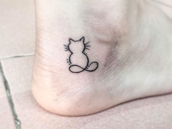 small cat tattoos ideas cute ankle tattoos for girls
