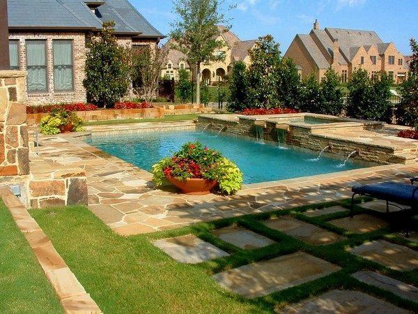 small pool decorating ideas natural stone patio pavers