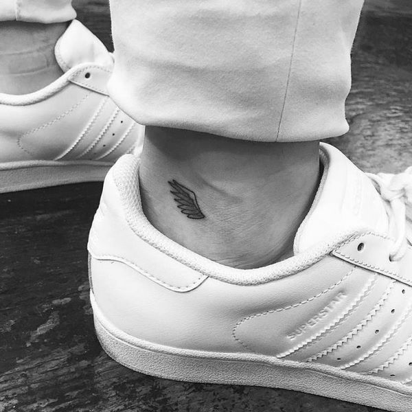 small wing tattoos ideas for ankle