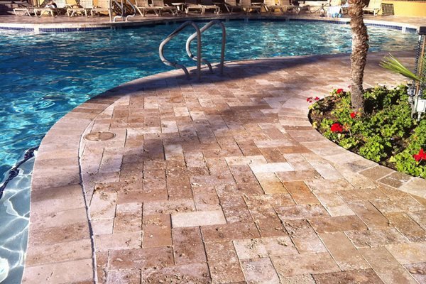 stone pavers varieties pool decking pros and cons