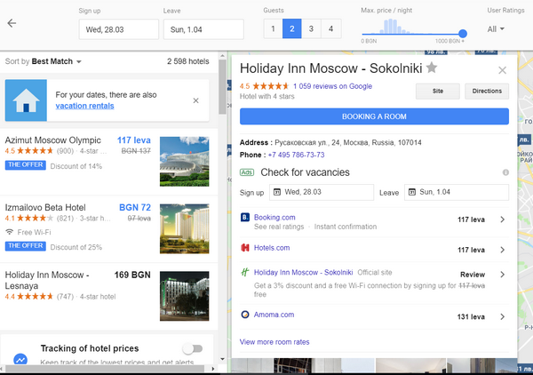Find and book a cheap hotel room via Google tools