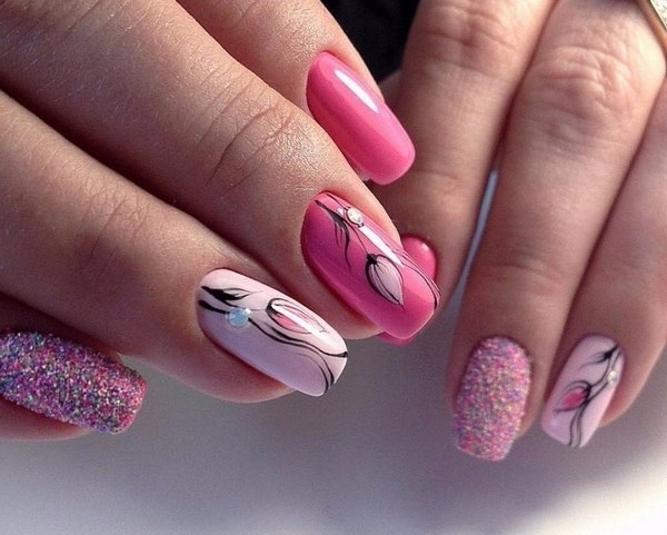 amazing nail art pastel colors floral pattern
