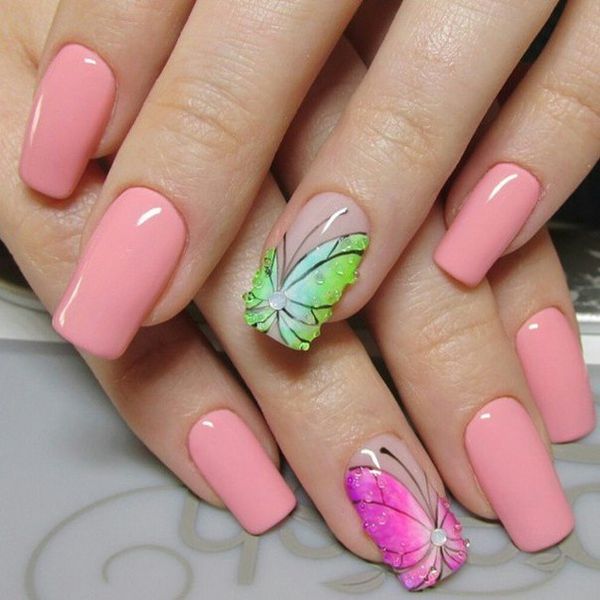 butterfly nail art spring summer manicure designs