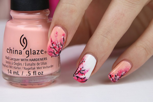 cherry blossom nail design ideas for spring manicure