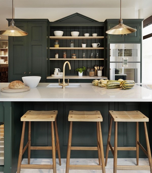 dark kitchen cabinets ideas green and white interior