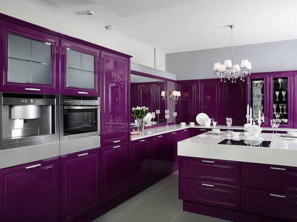 dark kitchen cabinets ideas purple cabinets white countertops