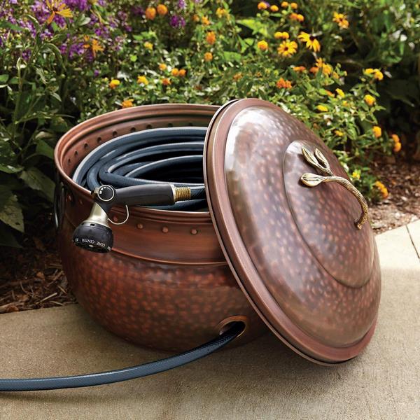 decorative garden hose pots for storage