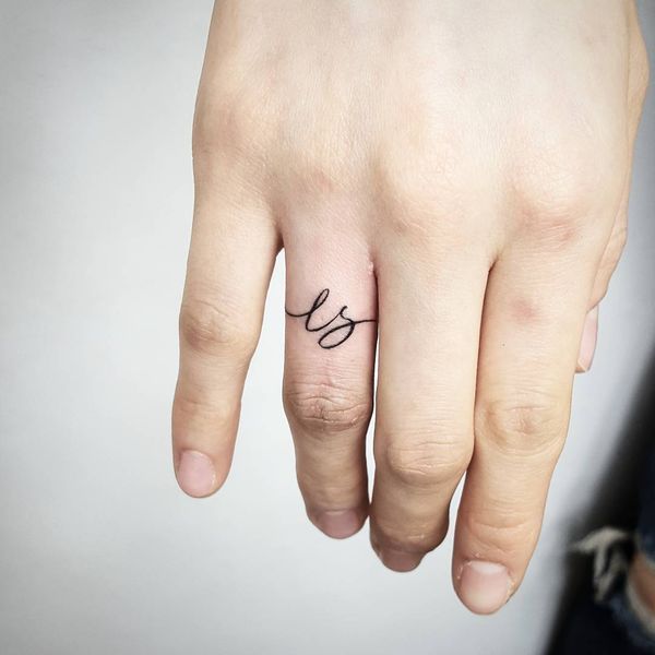 finger Initial tattoos for women