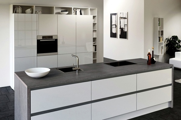 gray kitchen countertop white cabinets modern kitchen design ideas