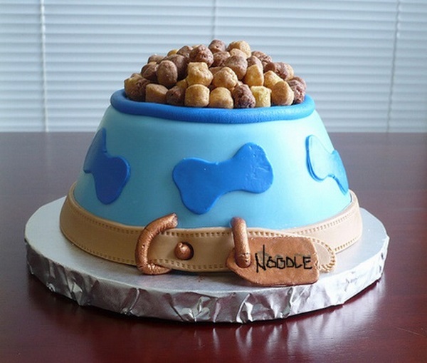 lovely dog bowl birthday cake