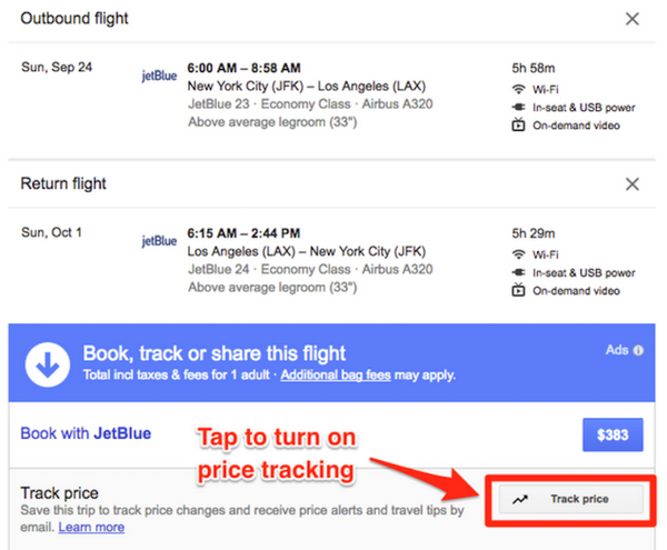 price up down alert cheap plane tickets with google application