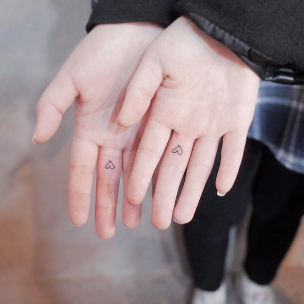 small heart tattoo for couples