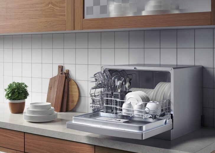 small-kitchen-design-equipment-ideas-compact-countertop-dishwasher