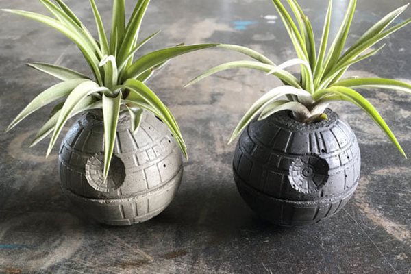 Death star concrete planters creative DIY ideas
