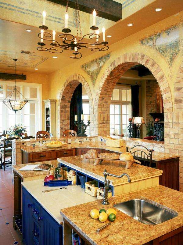 amazing kitchens in Tuscan style arches exposed ceiling beams