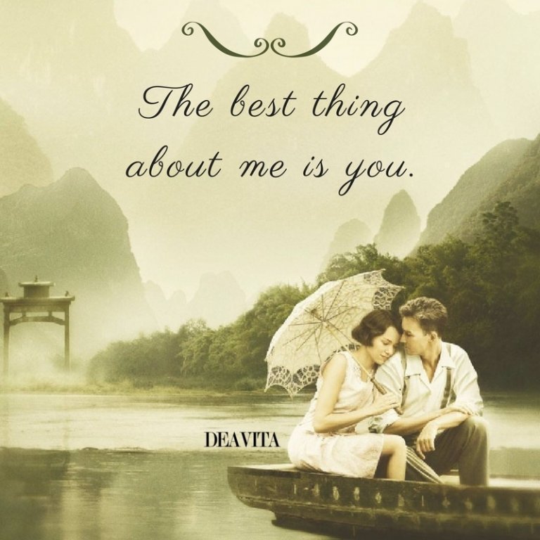 best couples cards with romantic text The best thing about me is you