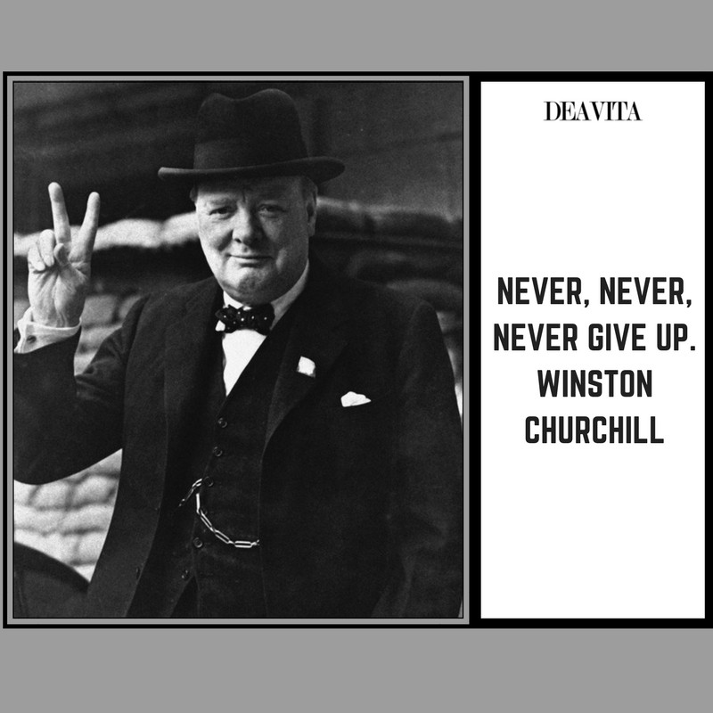 cards and motivational quotes Never never never give up
