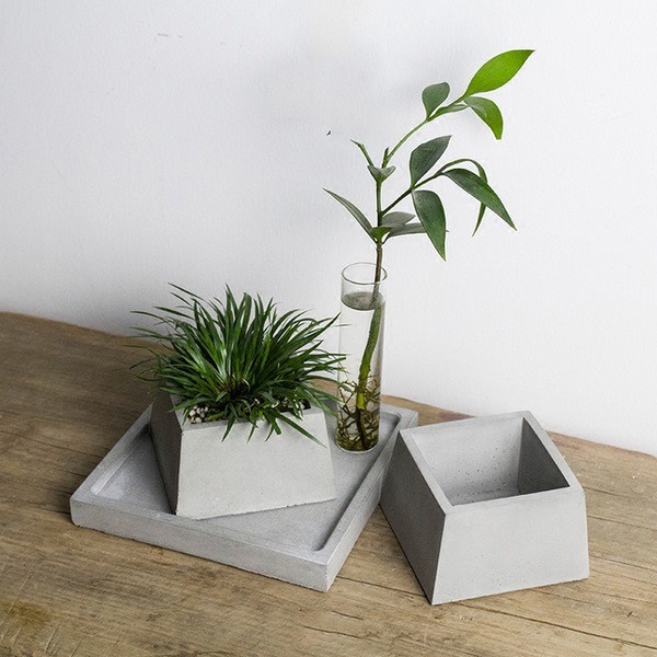 geometric planters DIY ideas easy crafts concrete