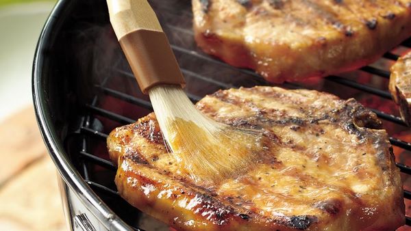grilled glazed boneless pork with maple glaze