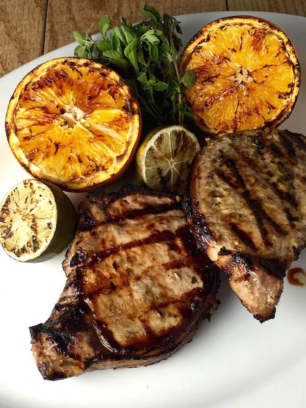 grilled pork with garlic and lime