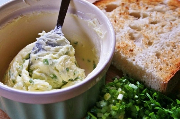 homemade butter with fresh herbs