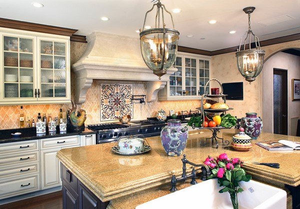 kitchen remodel ideas Mediterranean style decor granite countertops