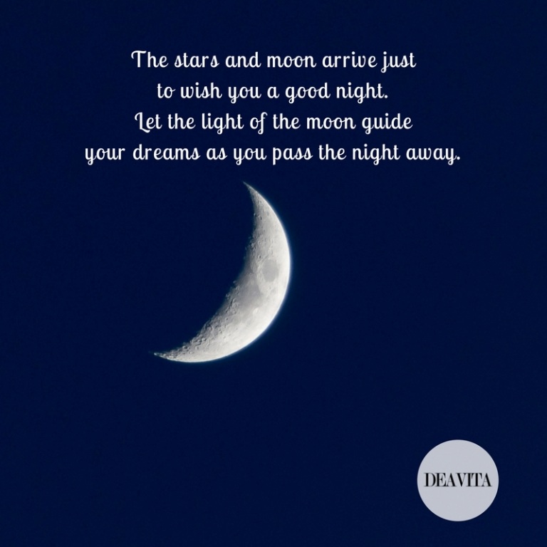 loving goodnight wishes The stars and moon arrive
