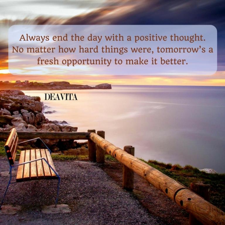 positive good night quotes Always end the day with a positive thought