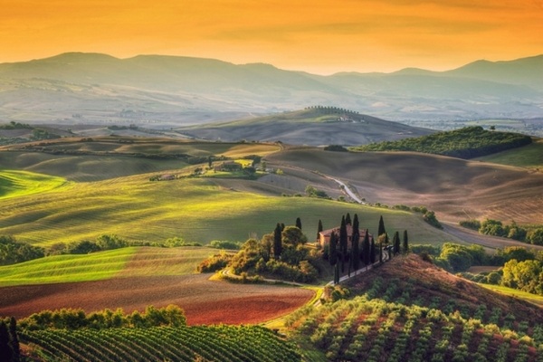tuscan landscape color palette for Mediterranean interiors