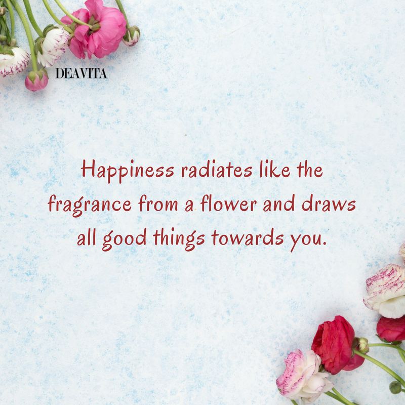 Happiness and flowers cards and short quotes