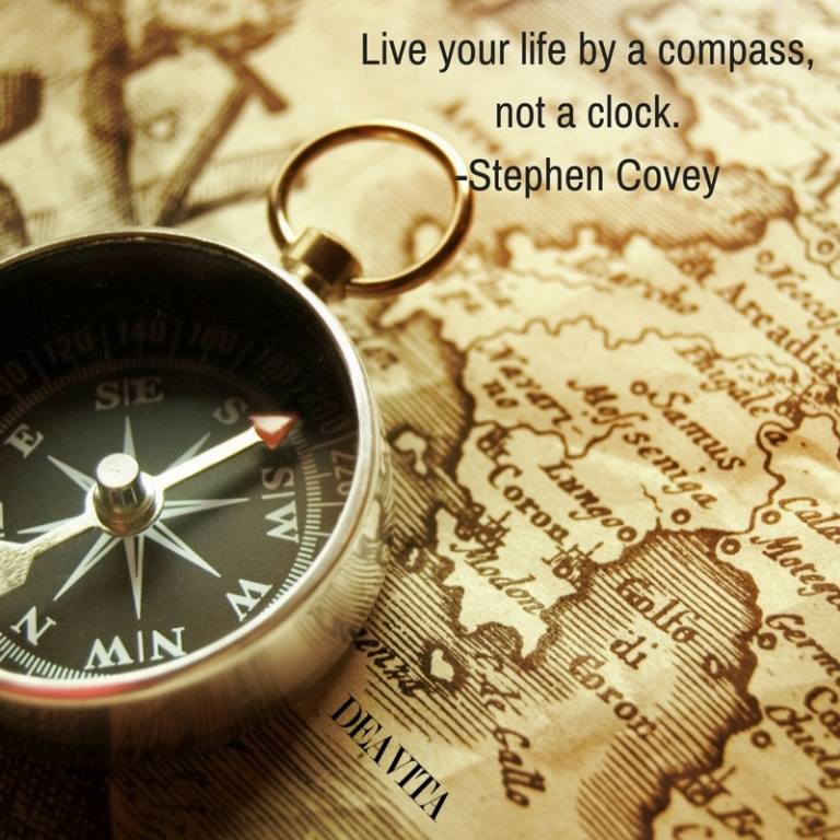 Live your life by a compass not a clock