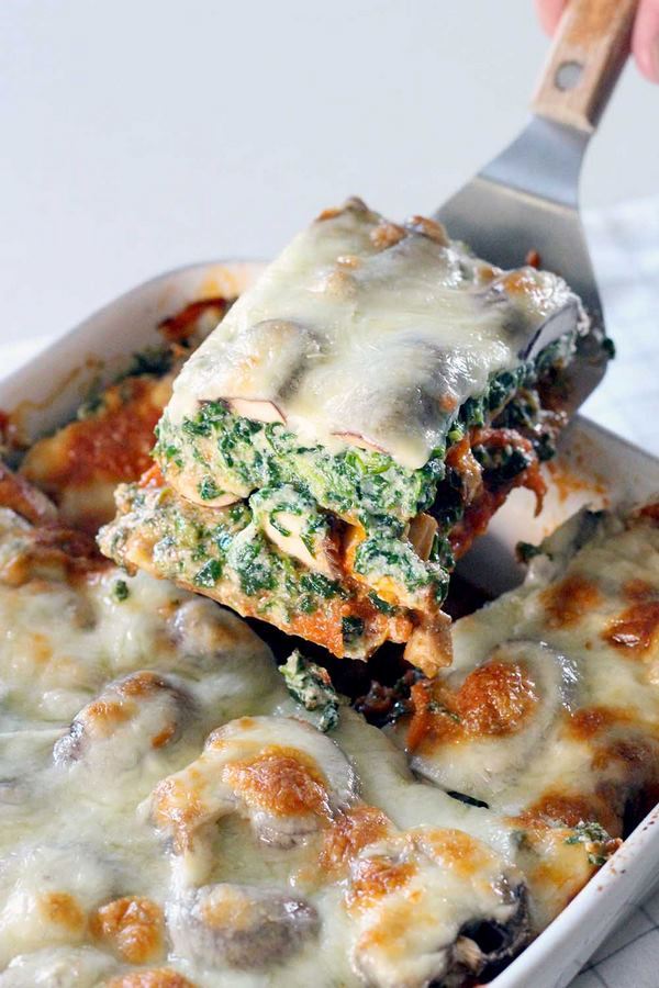 Spinach and mushroom vegetarian lasagna tasty recipes