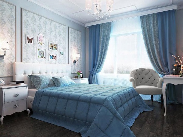 amazing blue white bedroom design