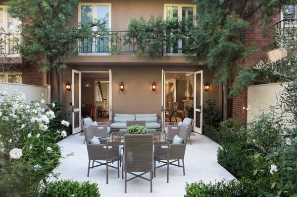 elegant backyard small garden ideas dining furniture tips