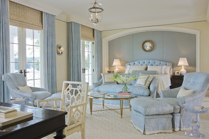 elegant stylish blue bedroom design ideas