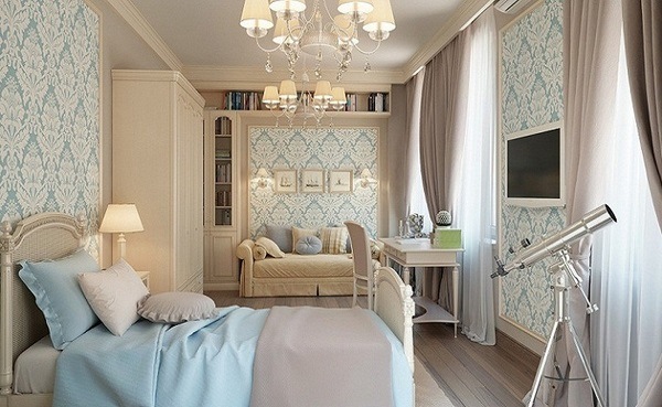exceptional blue and beige bedroom interior design
