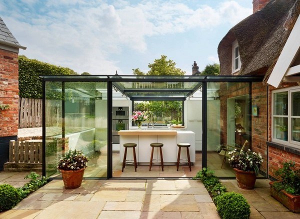 how to design an outdoor kitchen glass extension backyard ideas