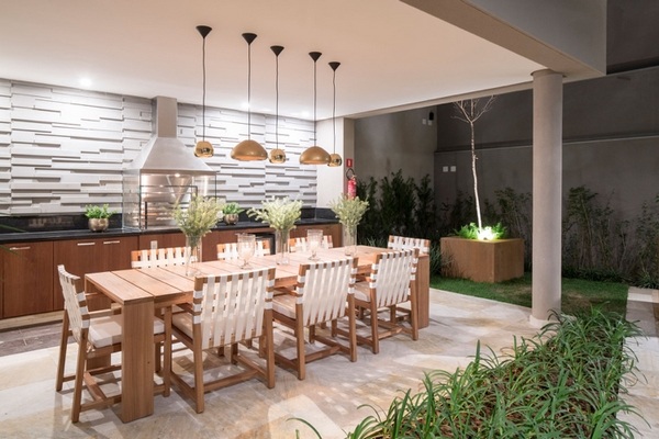 modern summer kitchen design dining furniture 3D wall panels