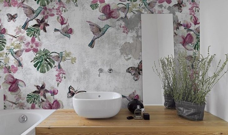 How to choose bathroom wallpaper modern wall finish ideas