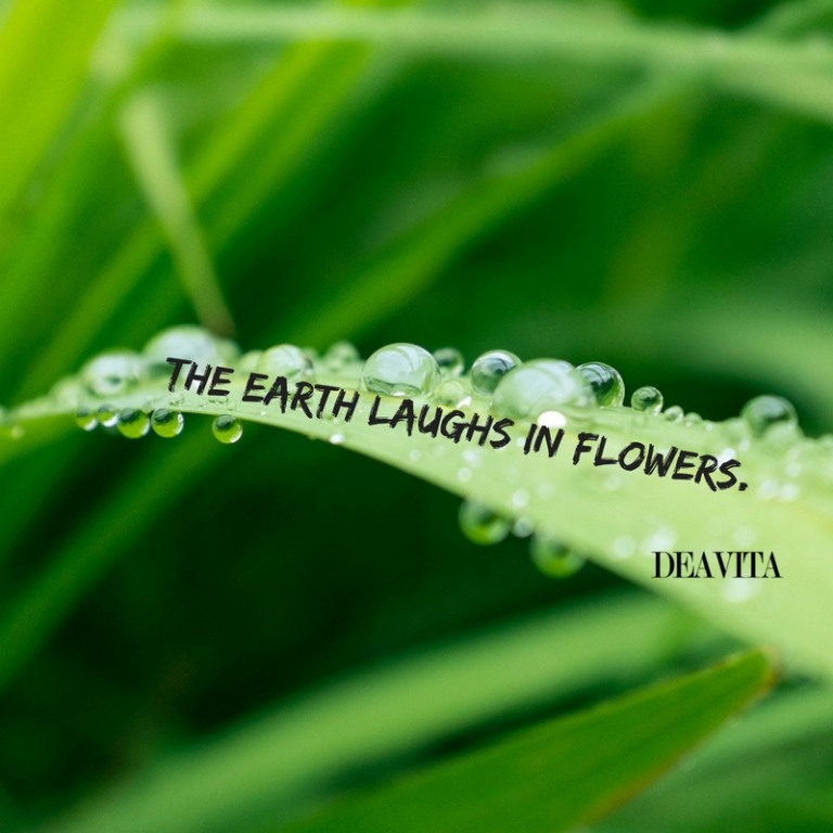 The earth laughs in flowers short deep quotes