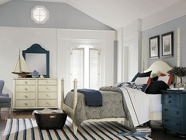 beautiful-bedroom-with-nautical-decor-and-white-furniture