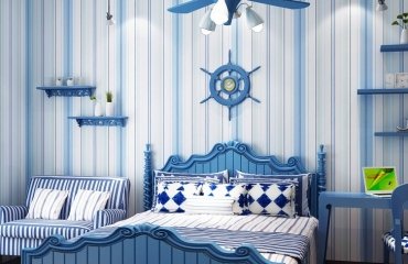 best-beach-themed-bedroom-design-ideas-blue-white-color-scheme